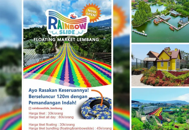 rainbow slide floating market lembang